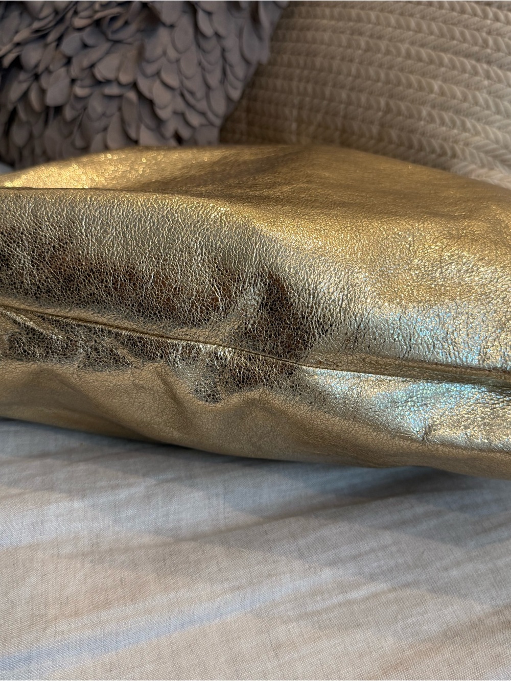 Coach Metallic Gold Leather Tote - Picture 3 of 6